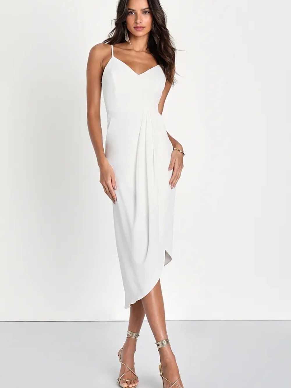 NWT Lulus Reinette White Midi Bridal Dress